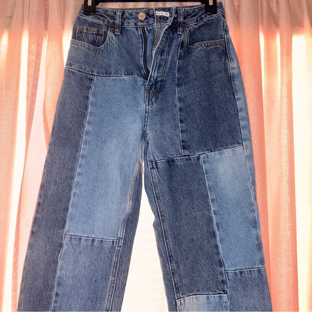 PacSun High Rise Patchwork Jeans - Blue